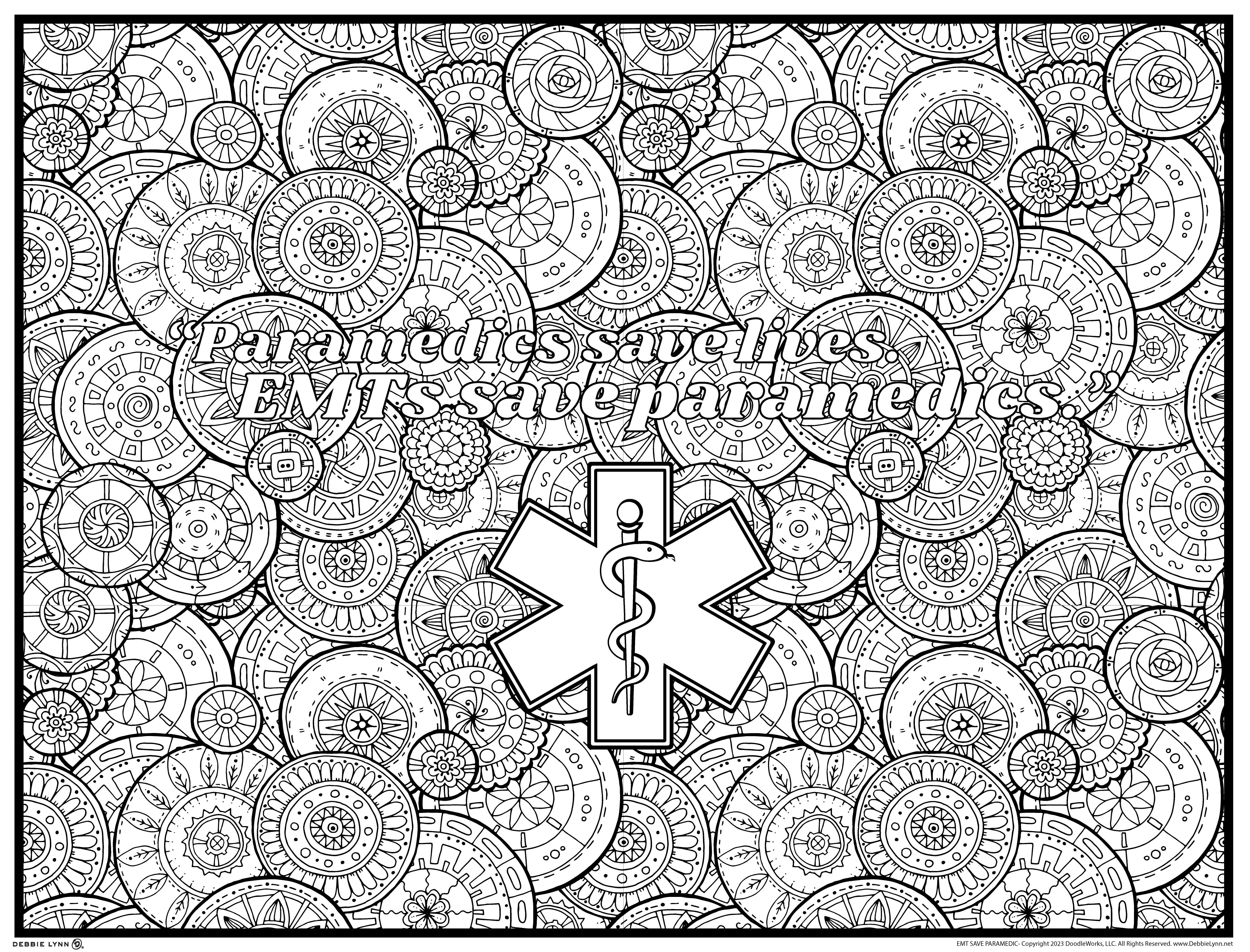 Emts save paramedics personalized giant coloring poster x â debbie lynn