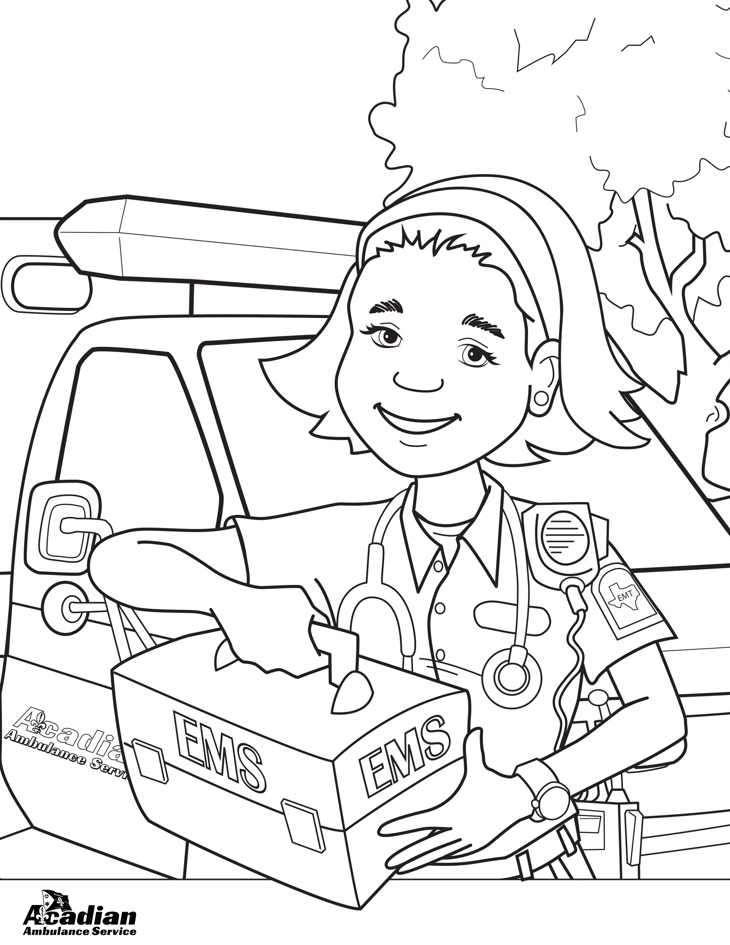 Coloring and activity sheets acadian ambulance service