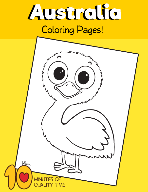 Emu coloring page â minutes of quality time