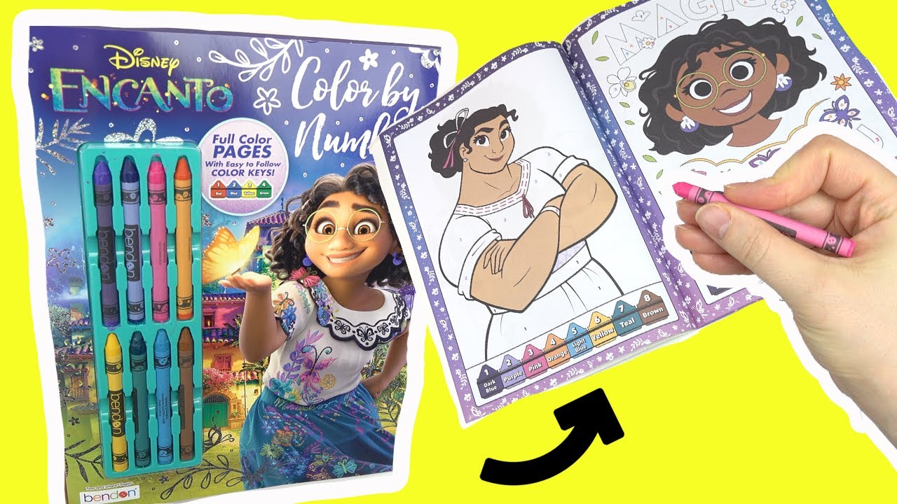 Disney encanto color by number coloring book with mirabel luisa isabela