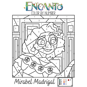 Encanto color by number coloring pages for kids by zorpico tpt