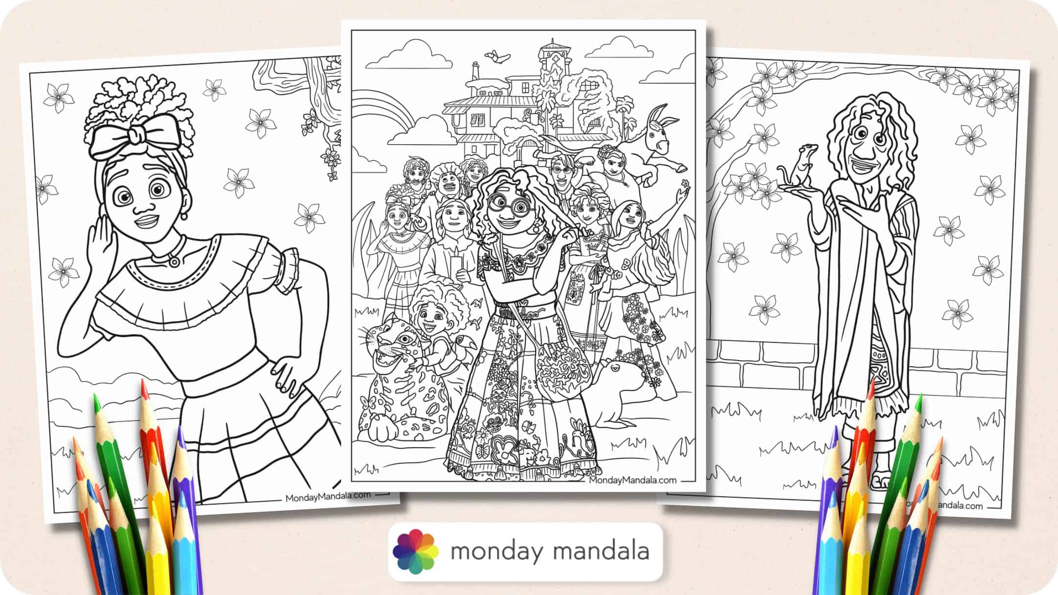 Encanto coloring pages free pdf printables