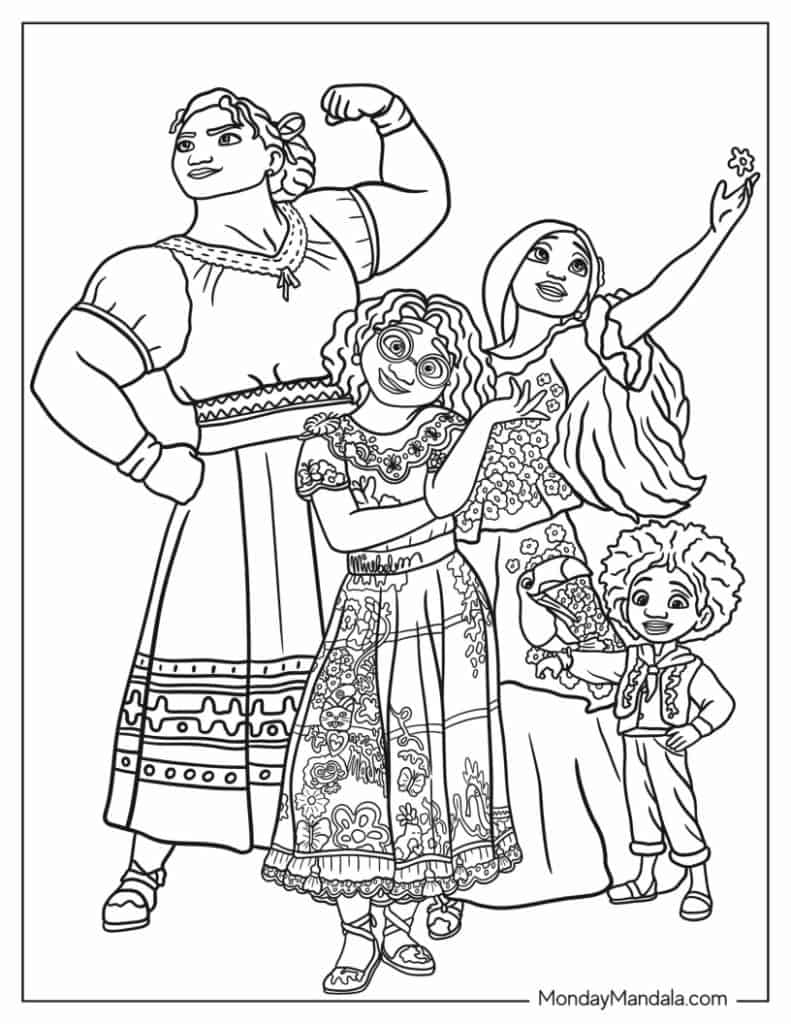 Encanto coloring pages free pdf printables