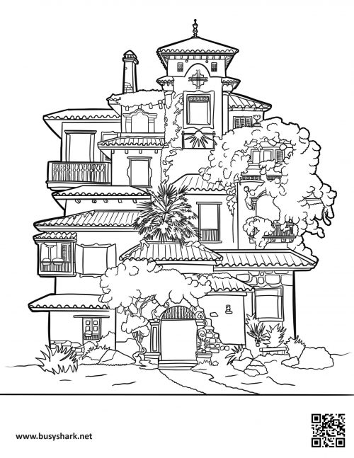 Madrigal house encanto coloring page