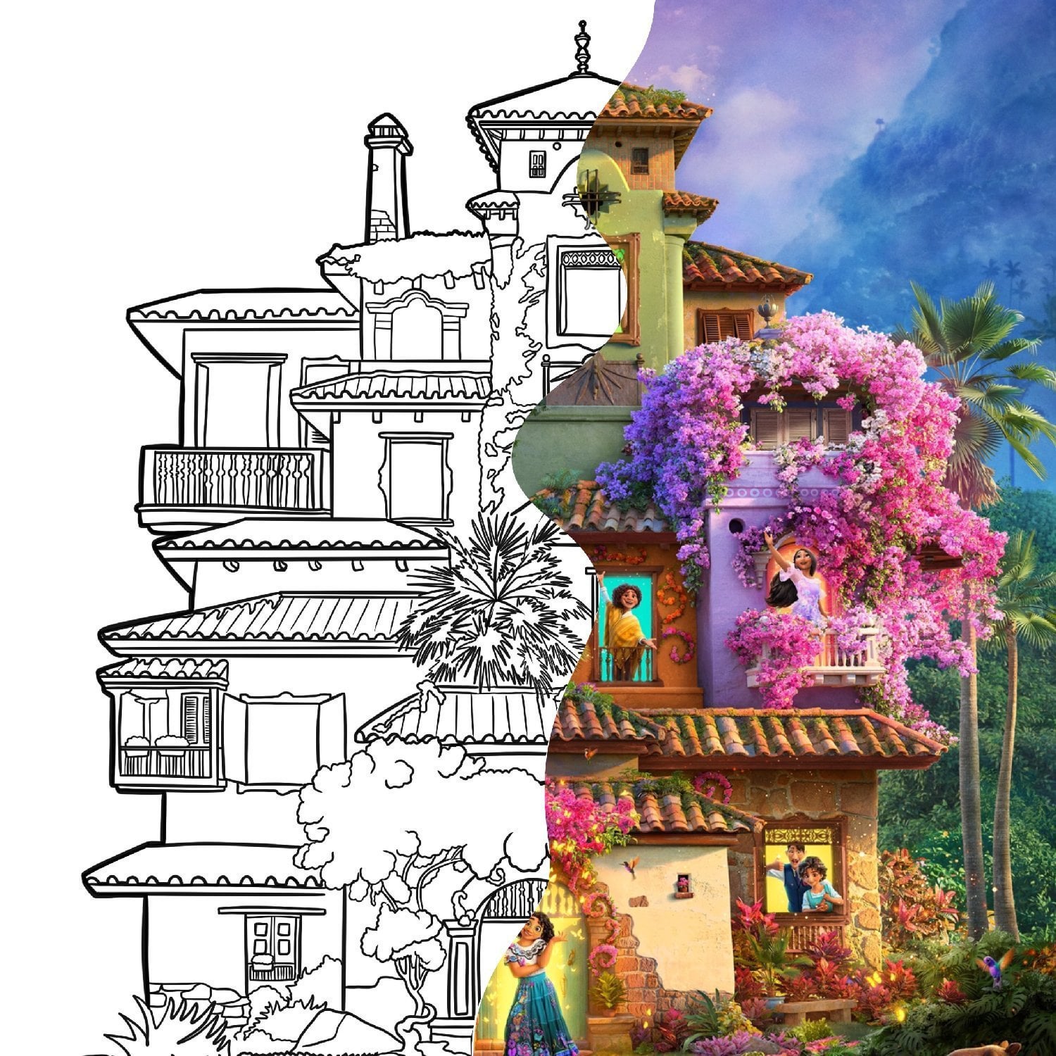 Madrigal house encanto coloring page free printable rfreecoloringforkids