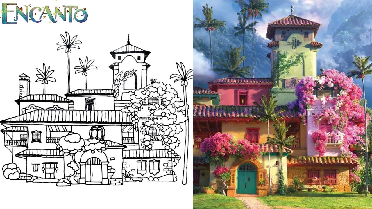 How to draw casa madrigal step by step â disney encanto magical house