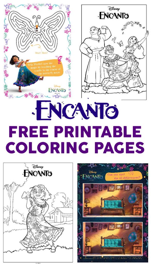 Free encanto coloring pages and printable activities