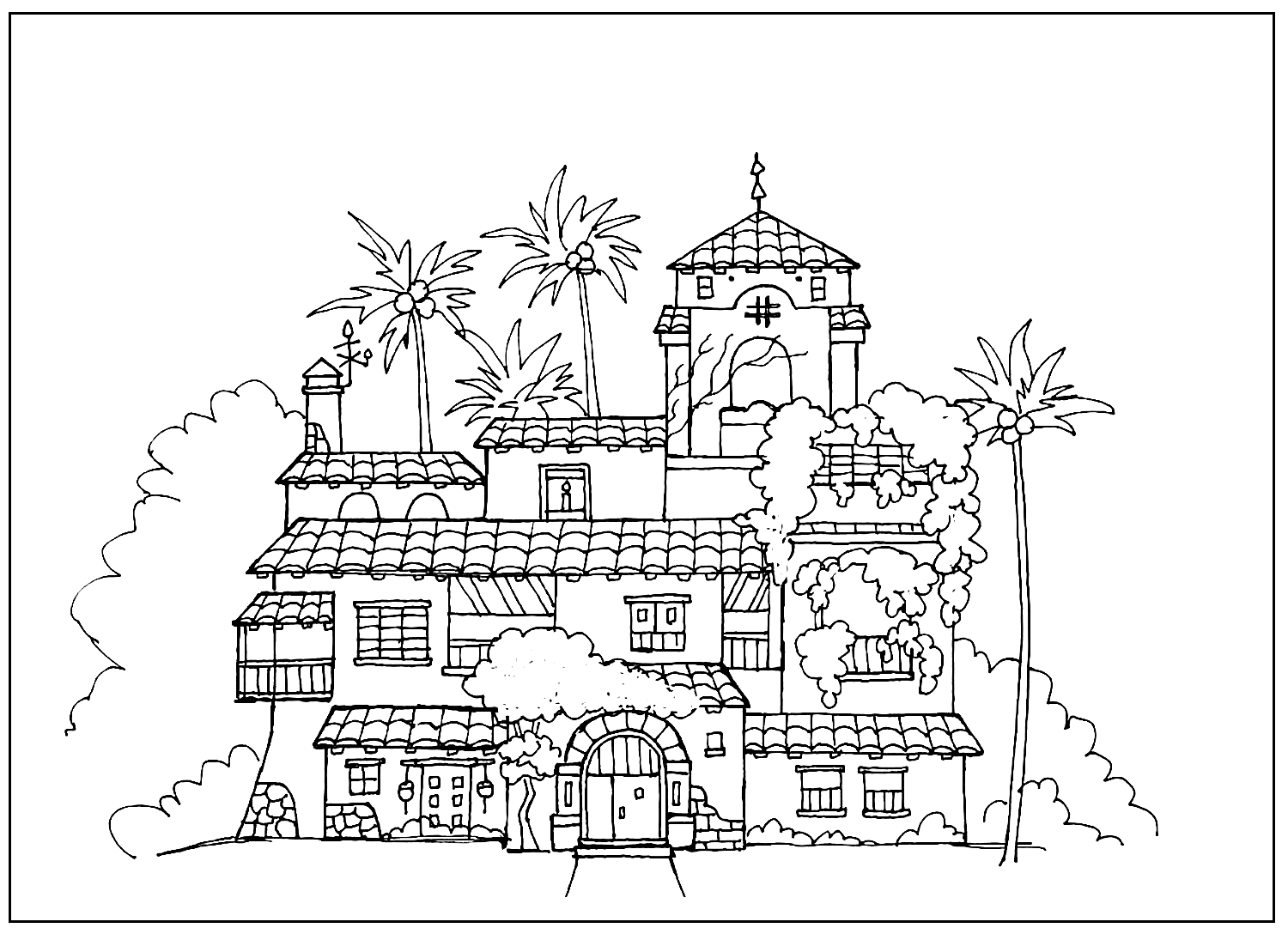 Encanto madrigal house coloring page