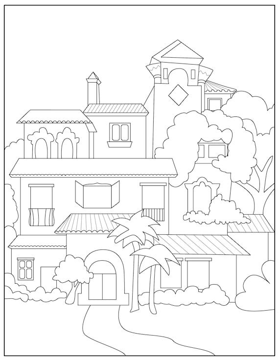 Encanto casita coloring page digital encanto coloring page pdf instant download madrigal family house coloring pages casita digital