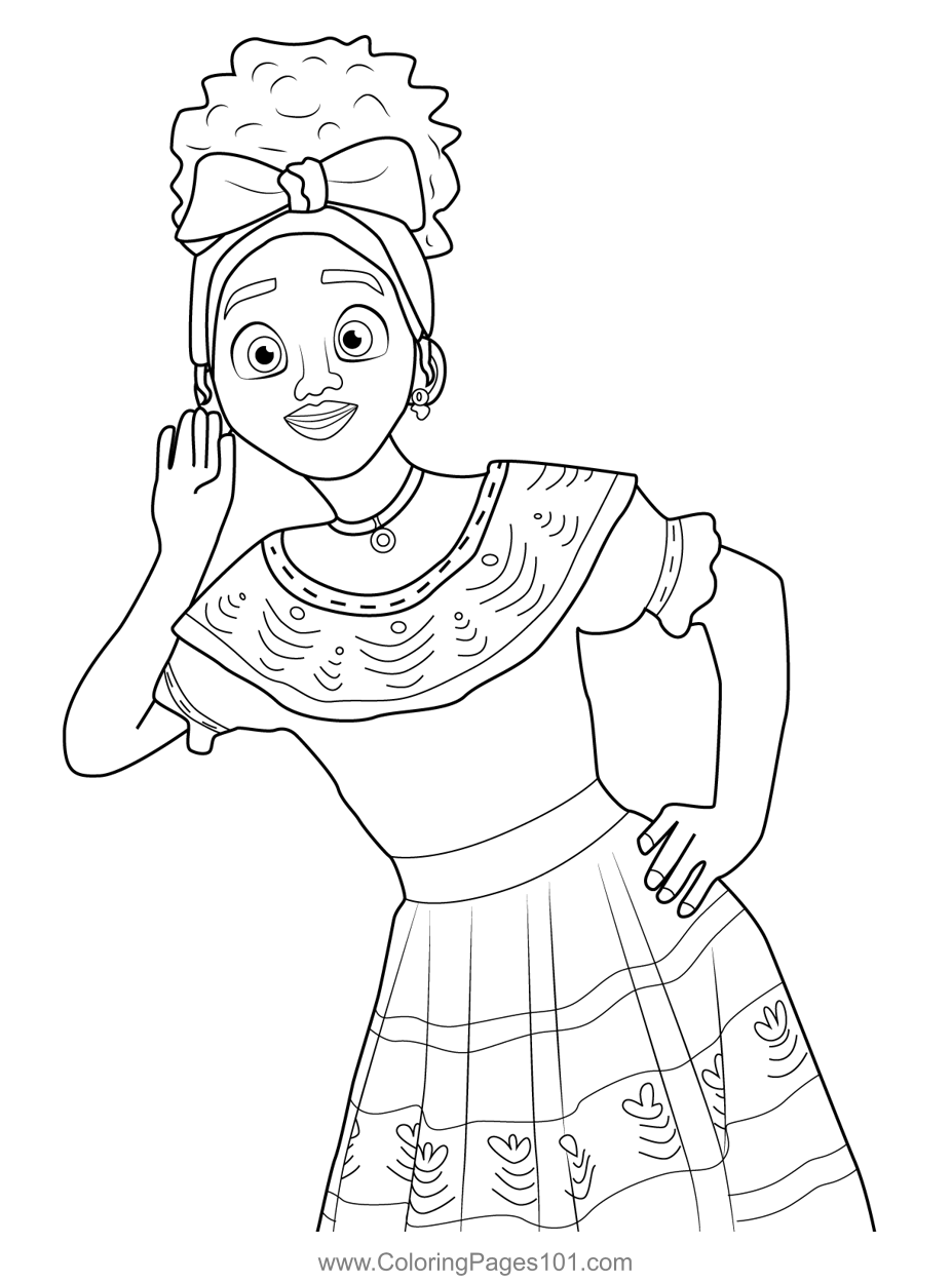 Dolores encanto coloring page for kids