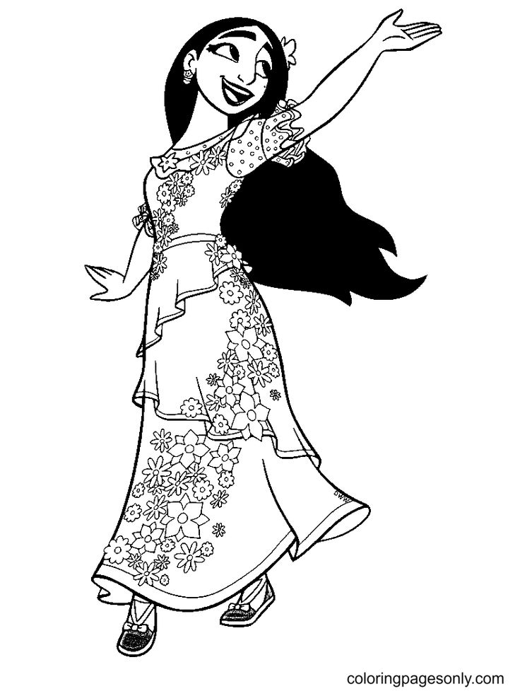 Isabela from encanto coloring pages