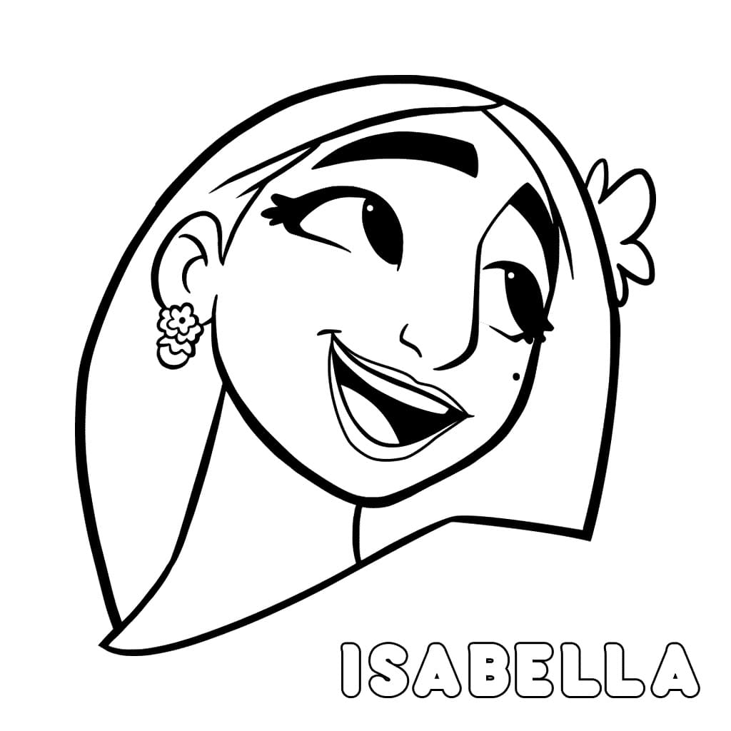 Isabela madrigal from encanto coloring page