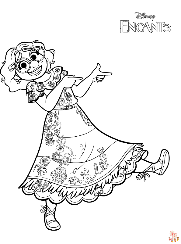 Free printable mirabel encanto coloring pages for kids