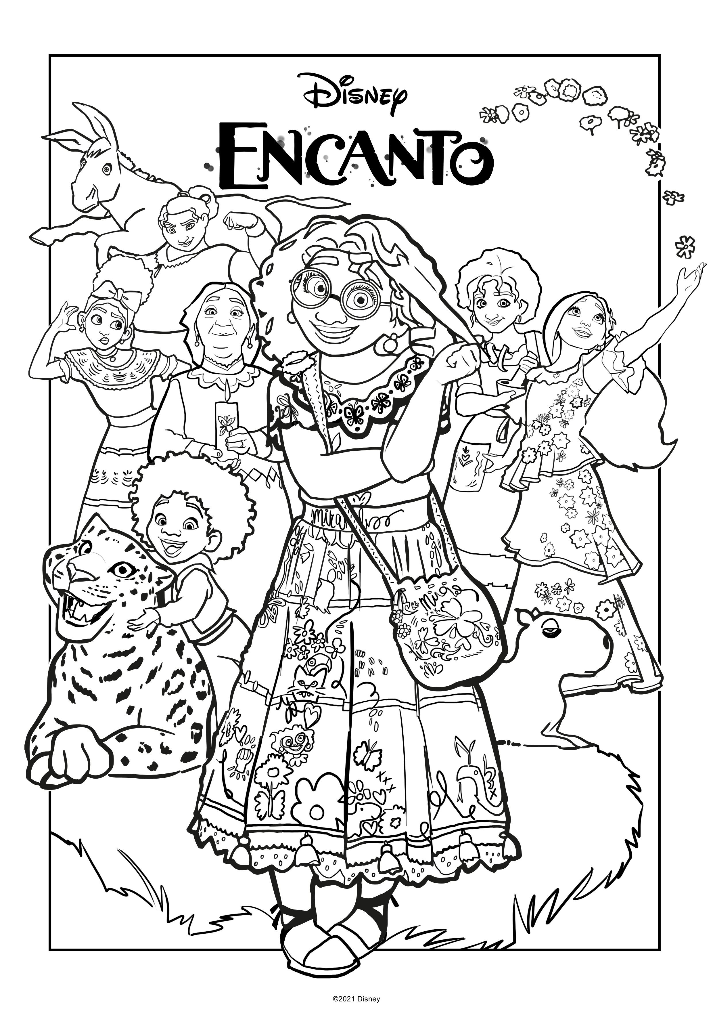 Free printable disney encanto coloring pages coloring pages family coloring pages disney coloring pages