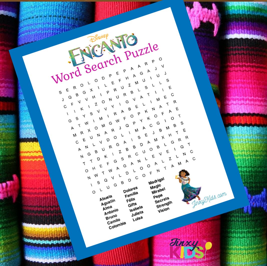 Free printable encanto word search puzzle