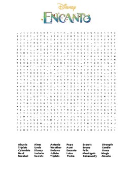 Encanto word search puzzle by business education resources tpt