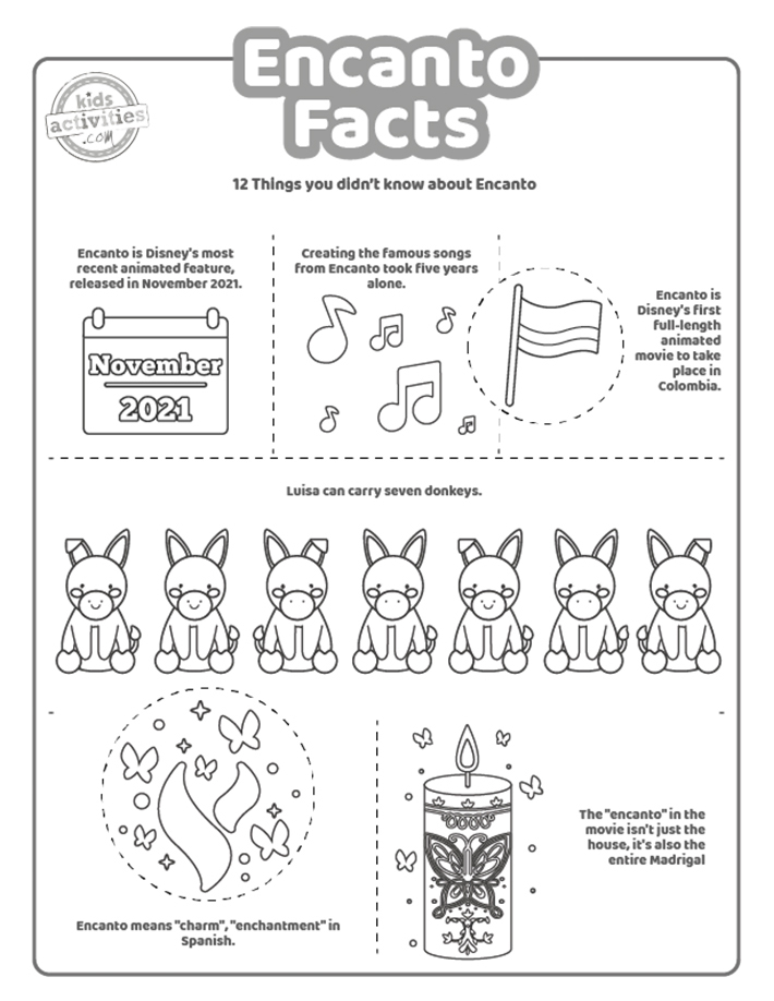 Encanto facts coloring pages kids activities blog