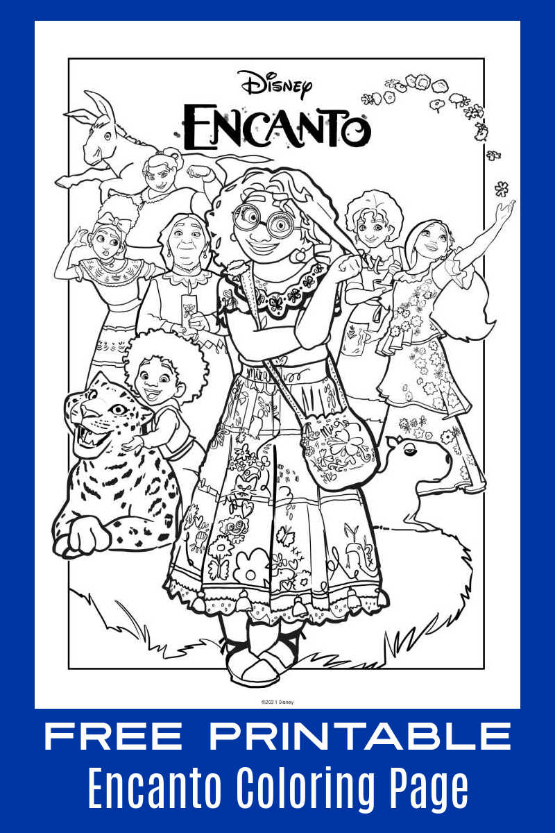 Free printable encanto madrigal family coloring page