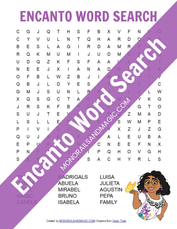 Encanto word search free printable