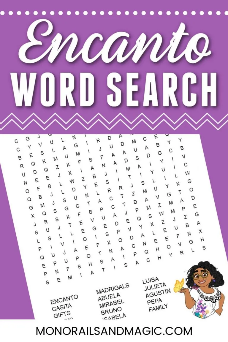 Encanto word search free printable disney word search disney word disney themed classroom