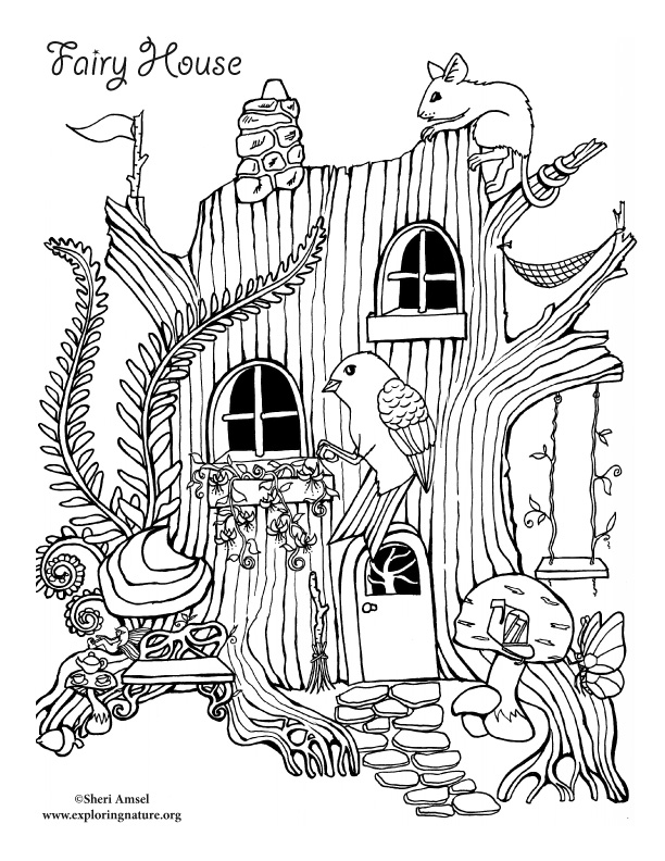 Fairy house â coloring nature