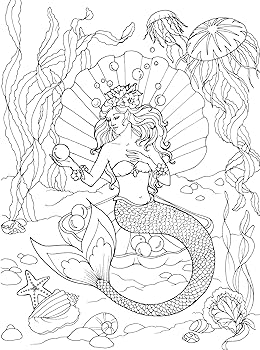 Creative haven mermaids coloring book relax unwind with stress