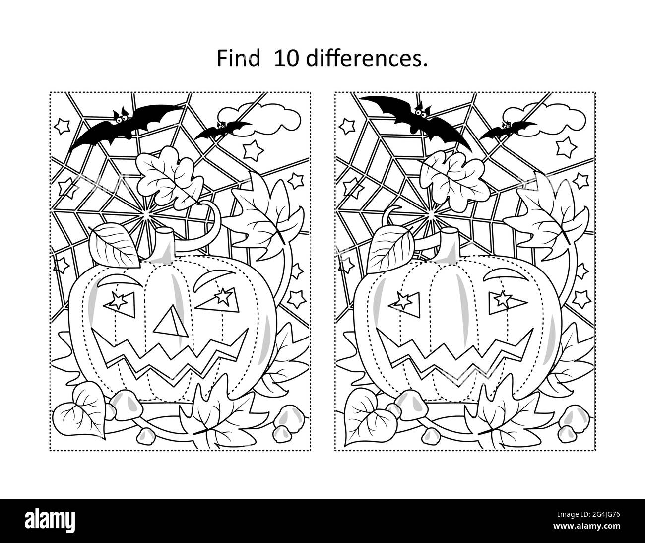 Spot the difference puzzle black and white stock photos images