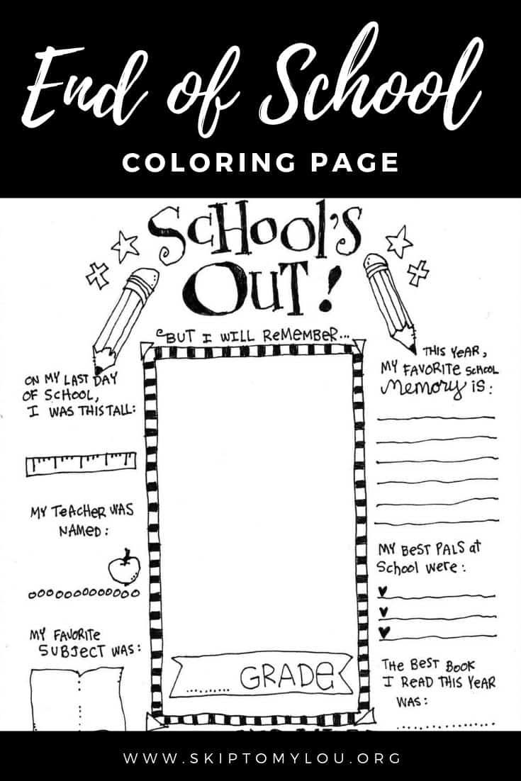 The coolest free printable end of school coloring page school coloring pages end of school school kids activities