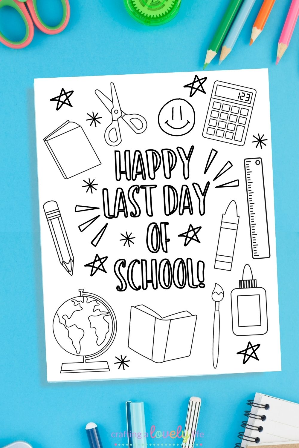 Free printable last day of school coloring page