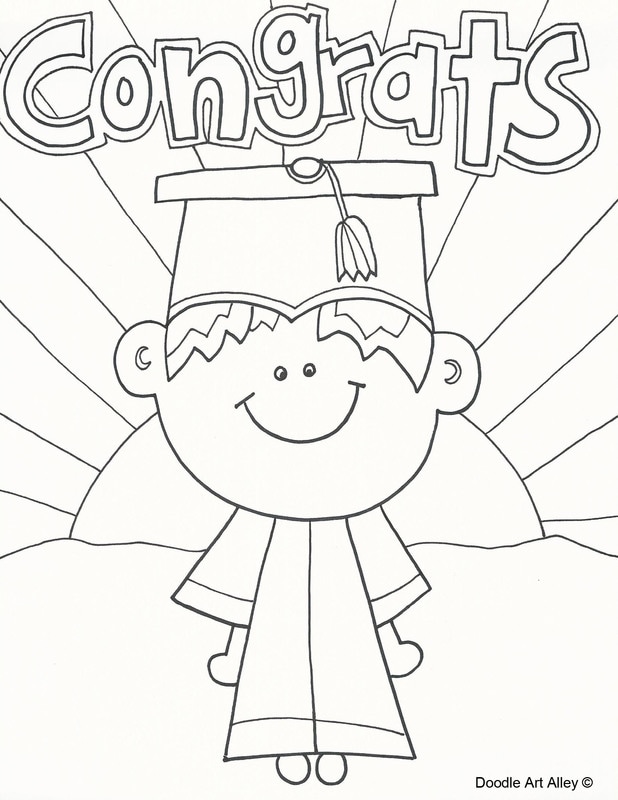 Graduation coloring pages