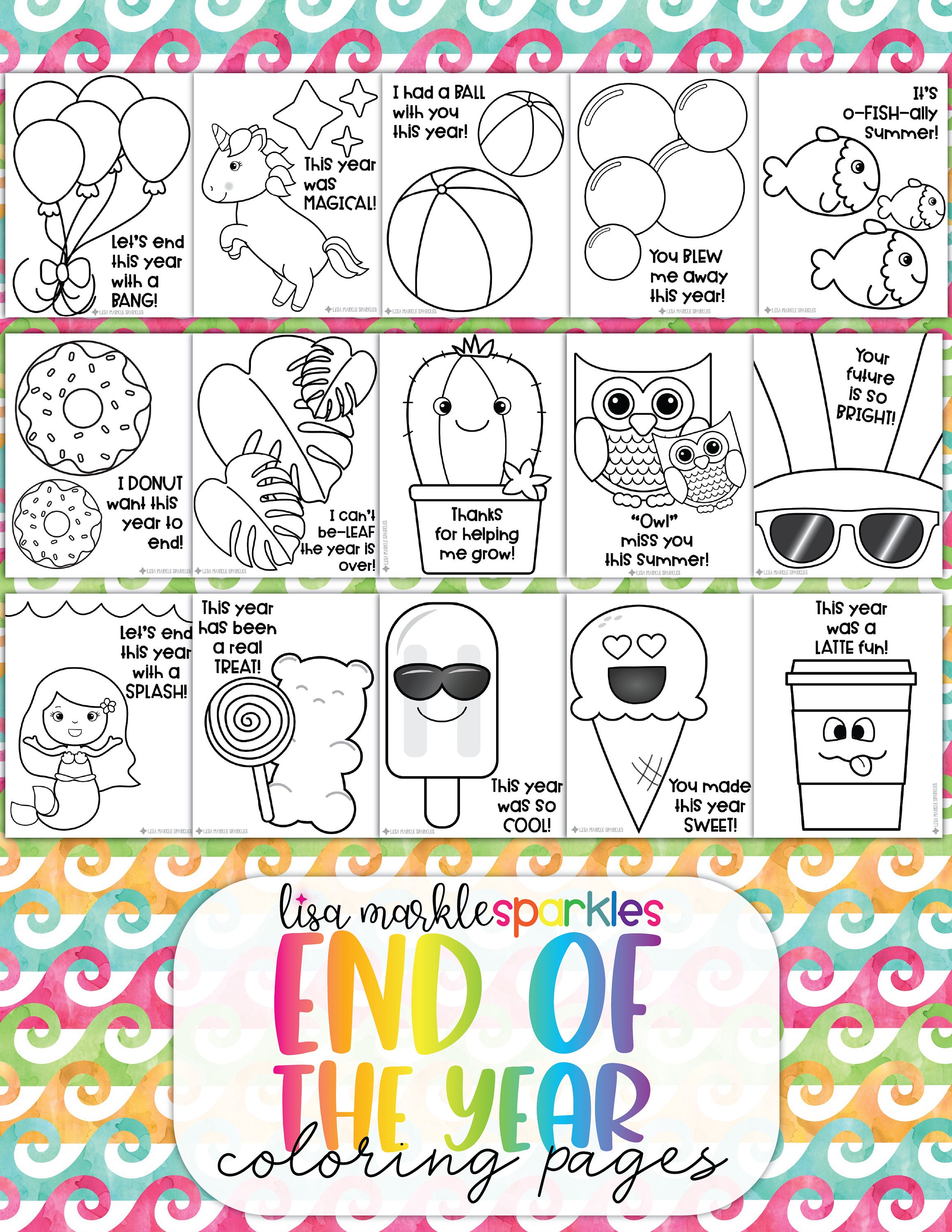 End of school year coloring pages printable coloring sheets coloring book student gift idea