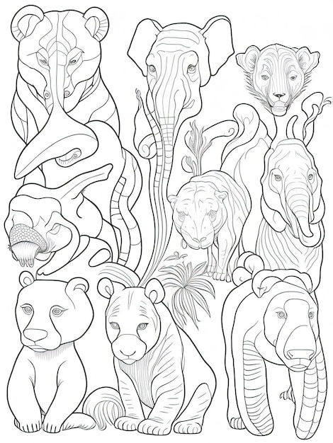 Premium vector endangered animals discovery interactive coloring page