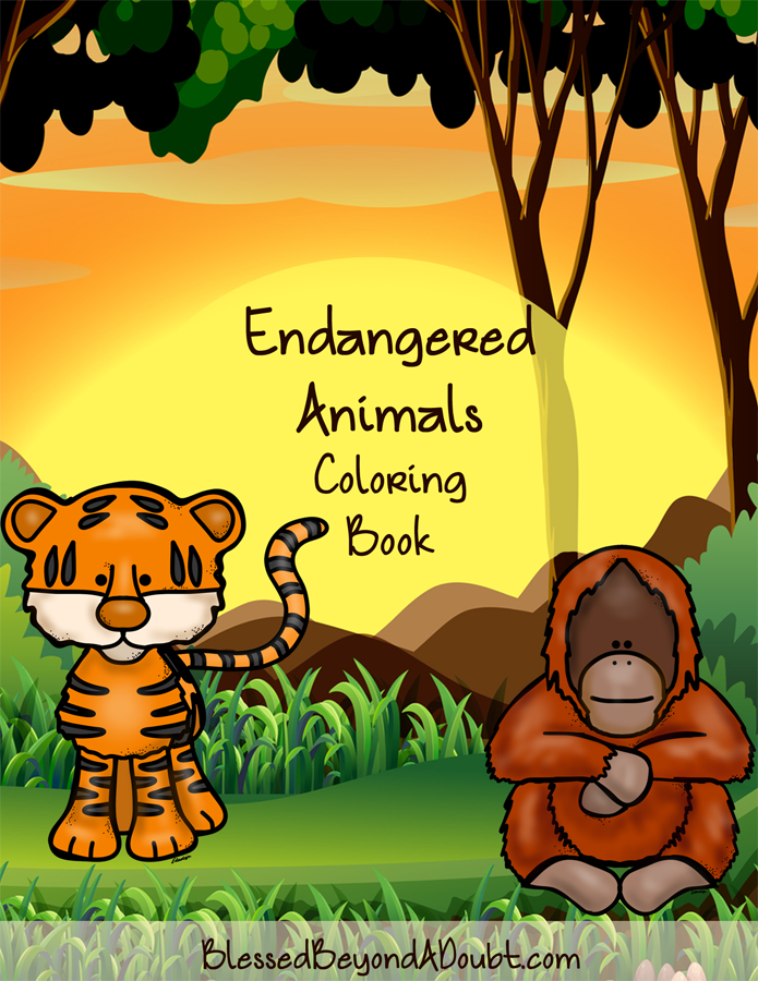 Free endangered animals coloring book