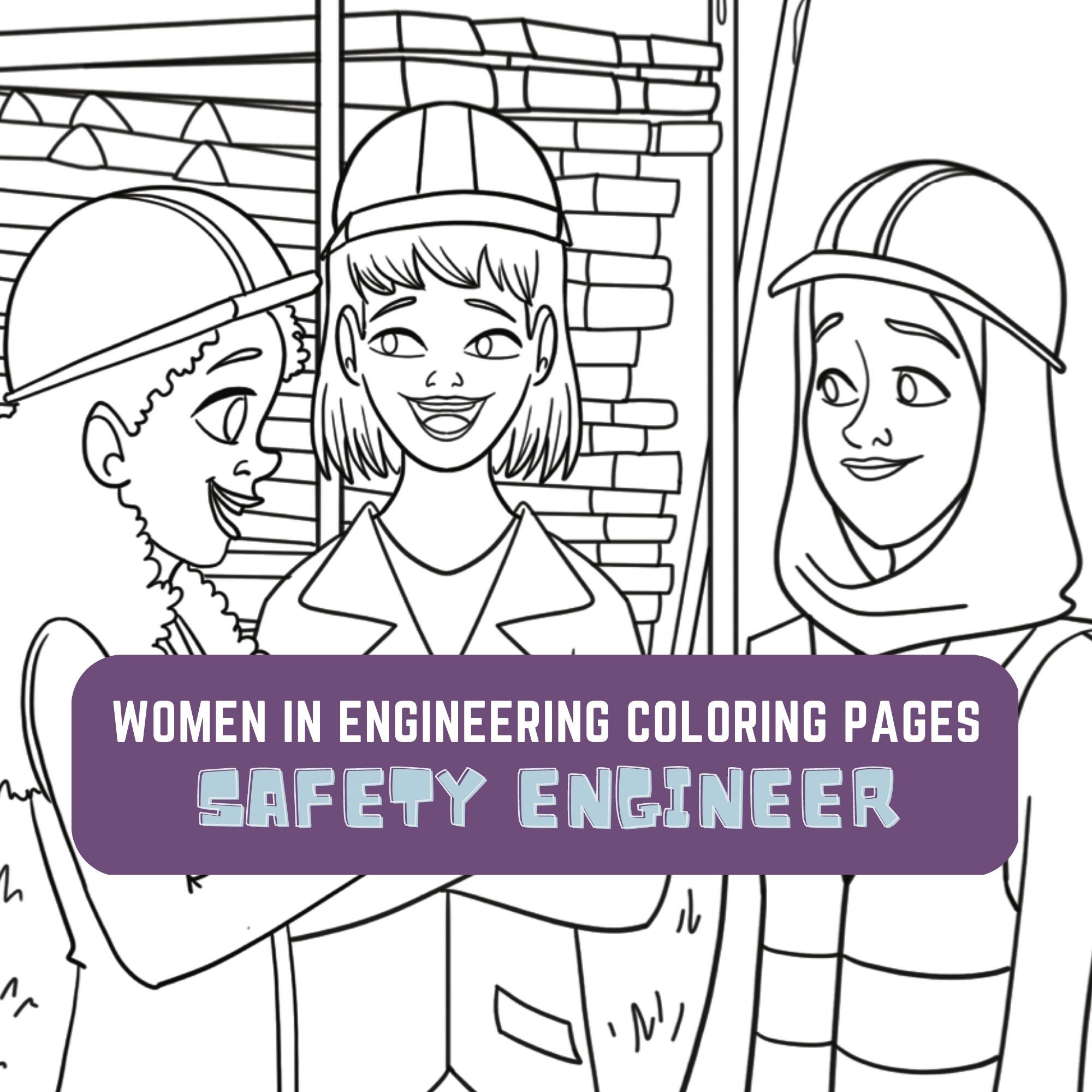 Safety engineer kids coloring page women in stem activity stem activity classroom resource career exploration