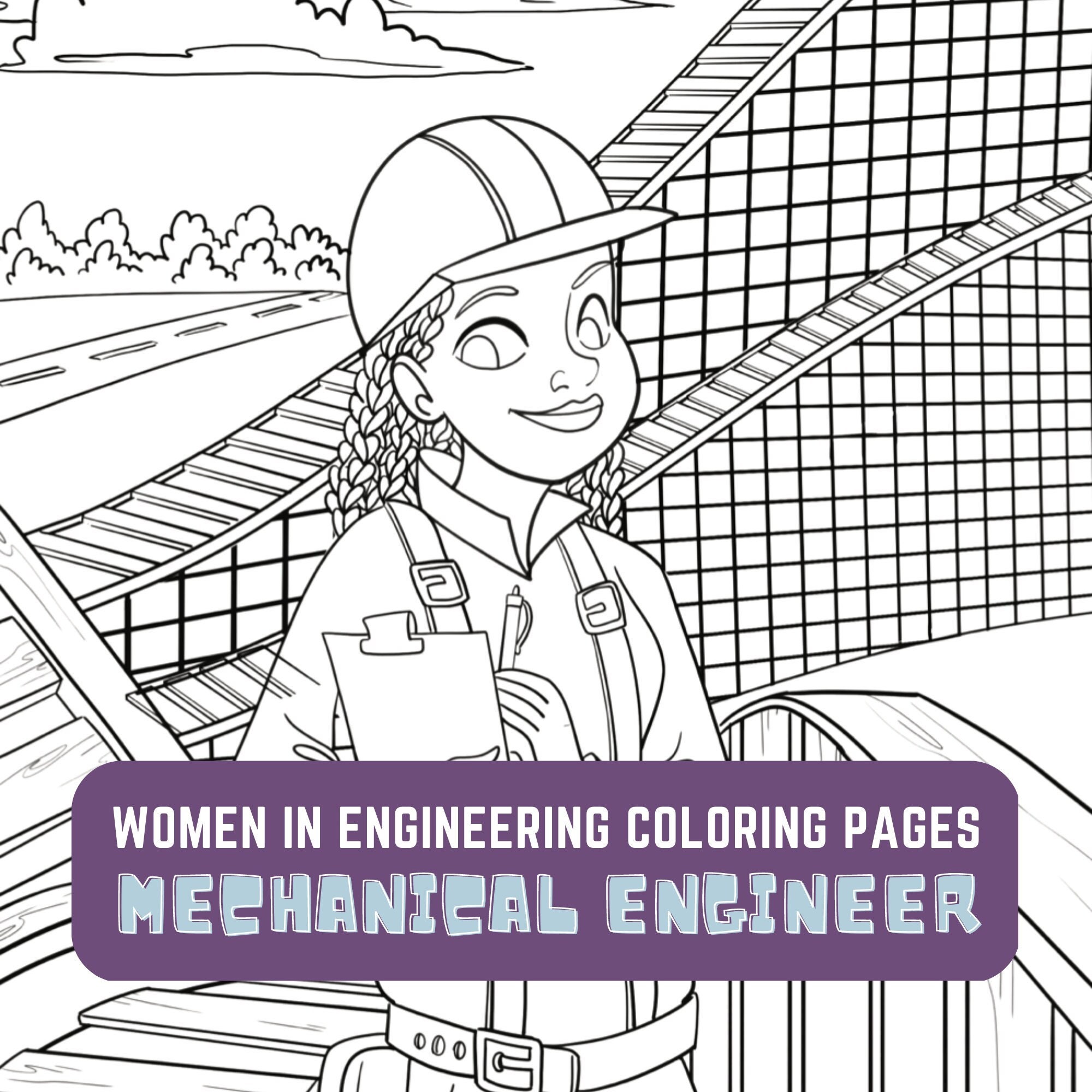 Mechanical engineer kids coloring page women in stem activity stem activity classroom resource career exploration