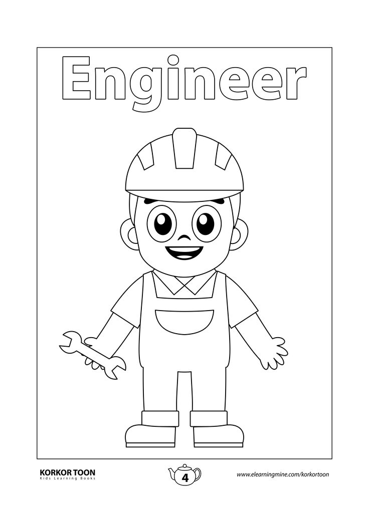 Professions coloring book for kids engineer page coloring books preschool coloring pages kids coloring books