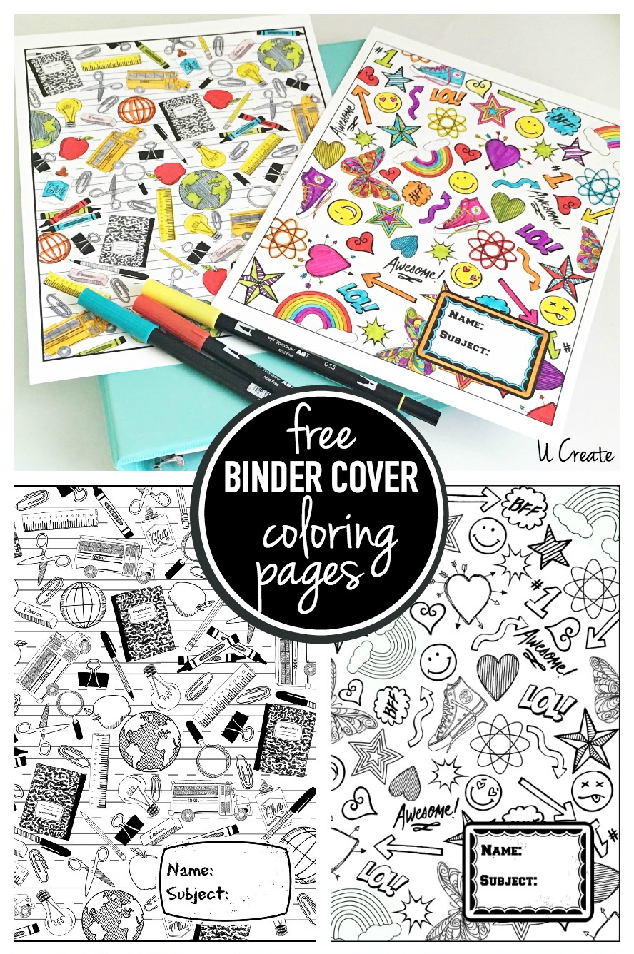 Binder cover coloring pages