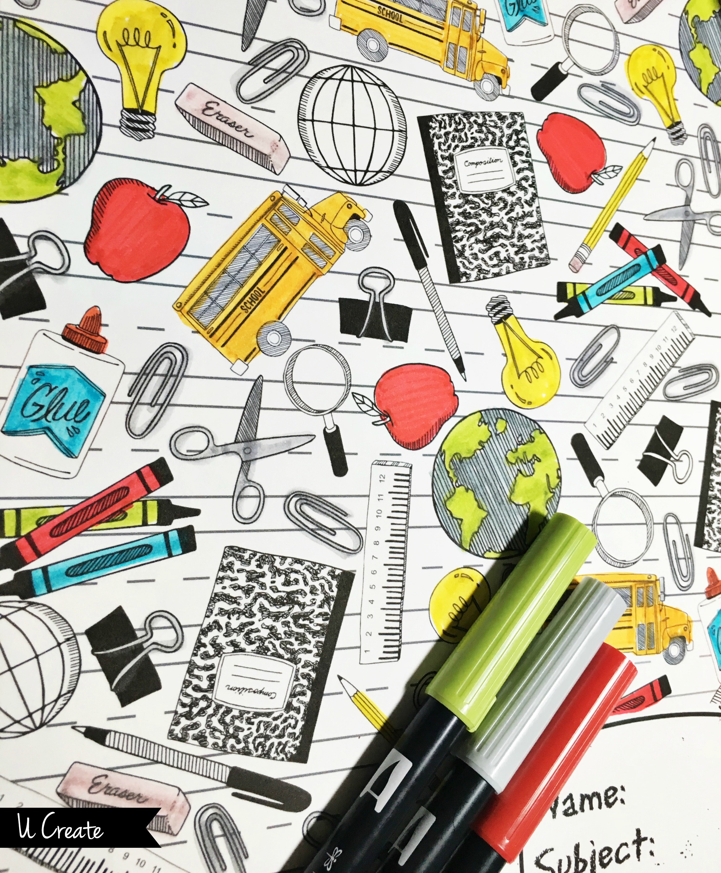 Binder cover coloring pages