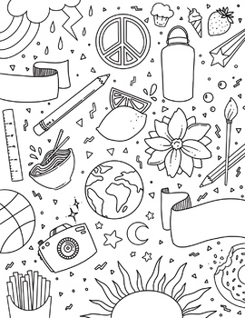 Back to school binder cover coloring sheet by art by melle tpt