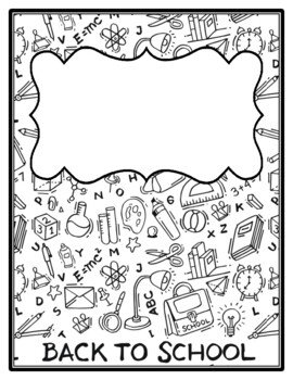 Back to school binder cover and spines coloring pages back to school binder art