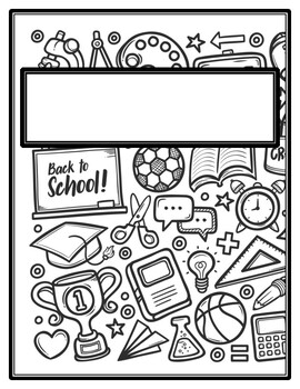 Back to school student binder covers and spines coloring pages back to school