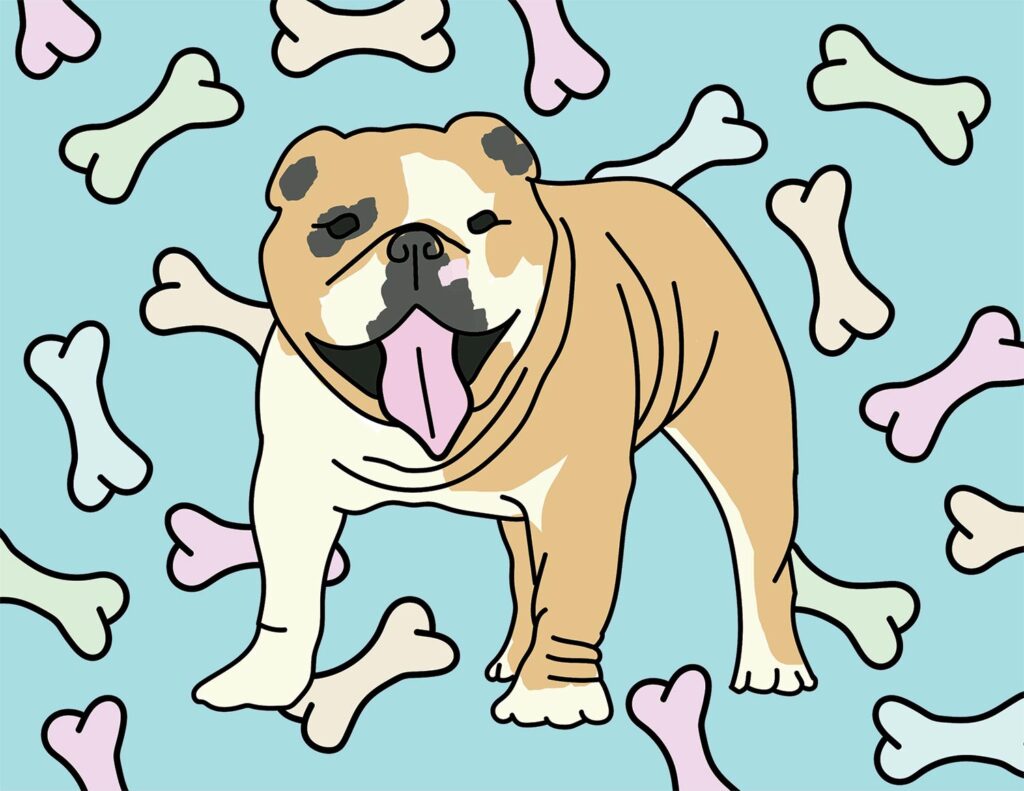 Bulldog coloring page roaring spork