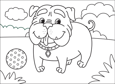 Bulldog coloring page free printable coloring pages