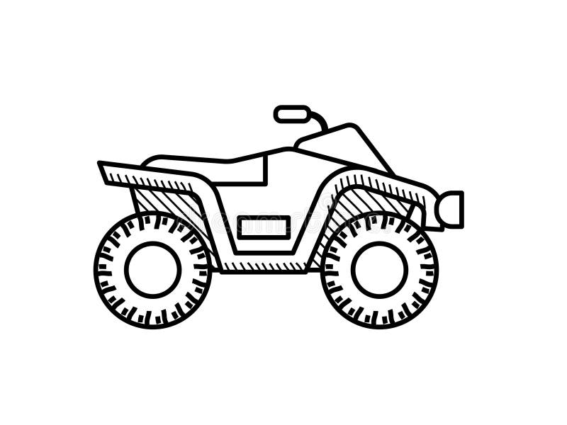 Quad bike coloring book for kids atv bike stock vector