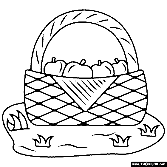 Picnic basket coloring page