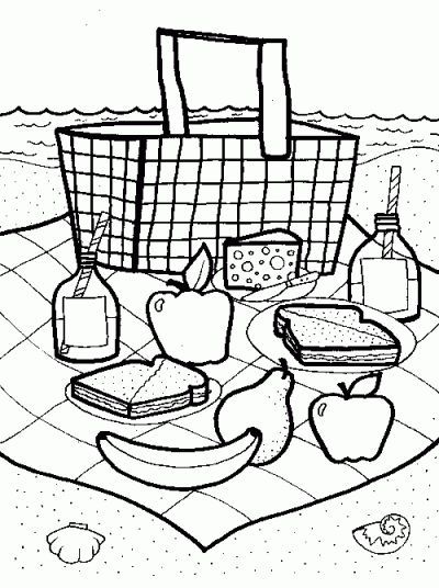 Picnic basket coloring page picnic theme crafts picnic basket crafts picnic theme