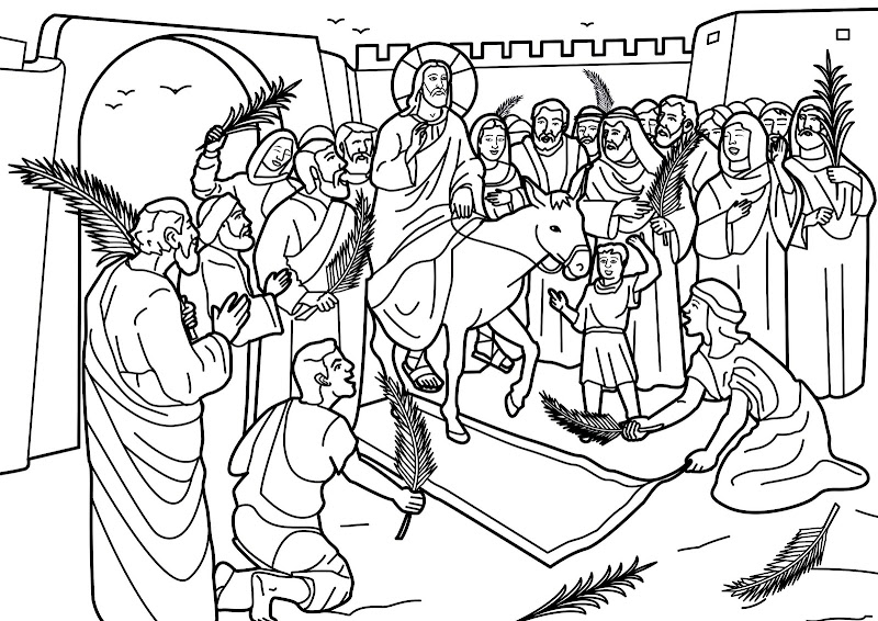 Coloring pages entry of jesus christ into jerusalem coloring pages