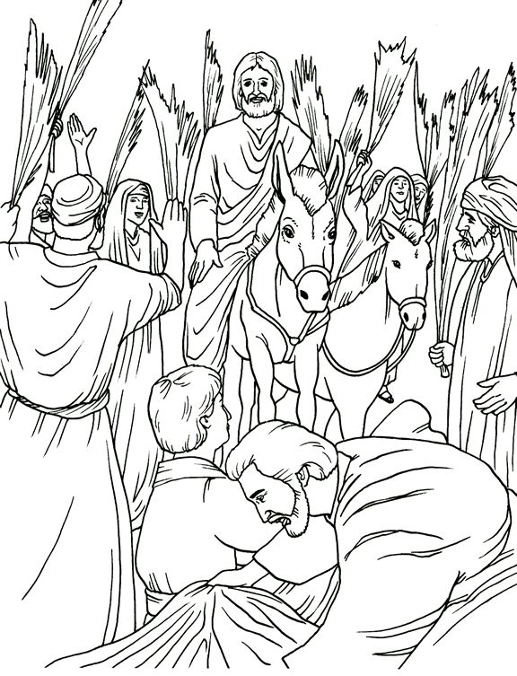 The triumphal entry coloring page sermonskids jesus coloring pages bible coloring pages triumphal entry
