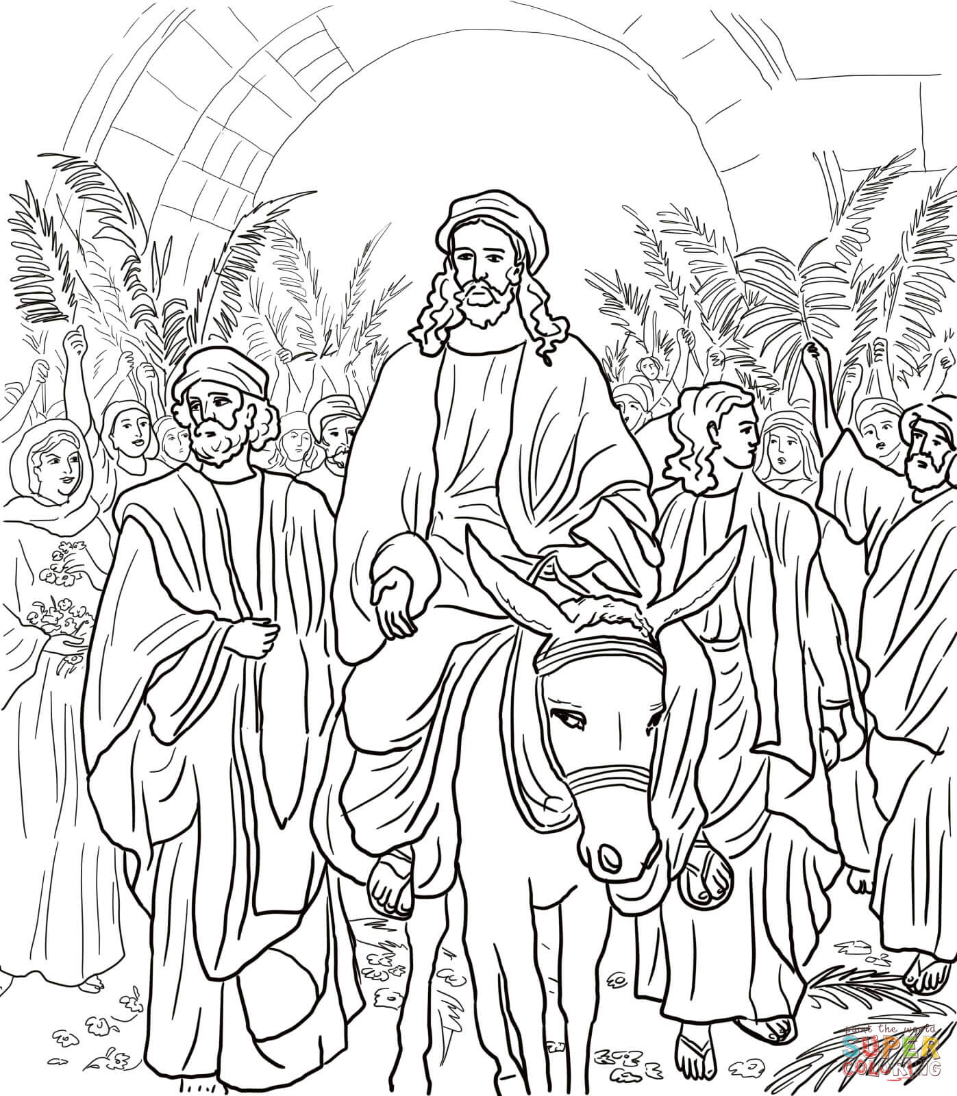 Easy palm sunday drawing