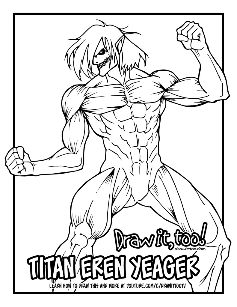 How to draw eren yeager in titan form attack on titan drawing tutorial